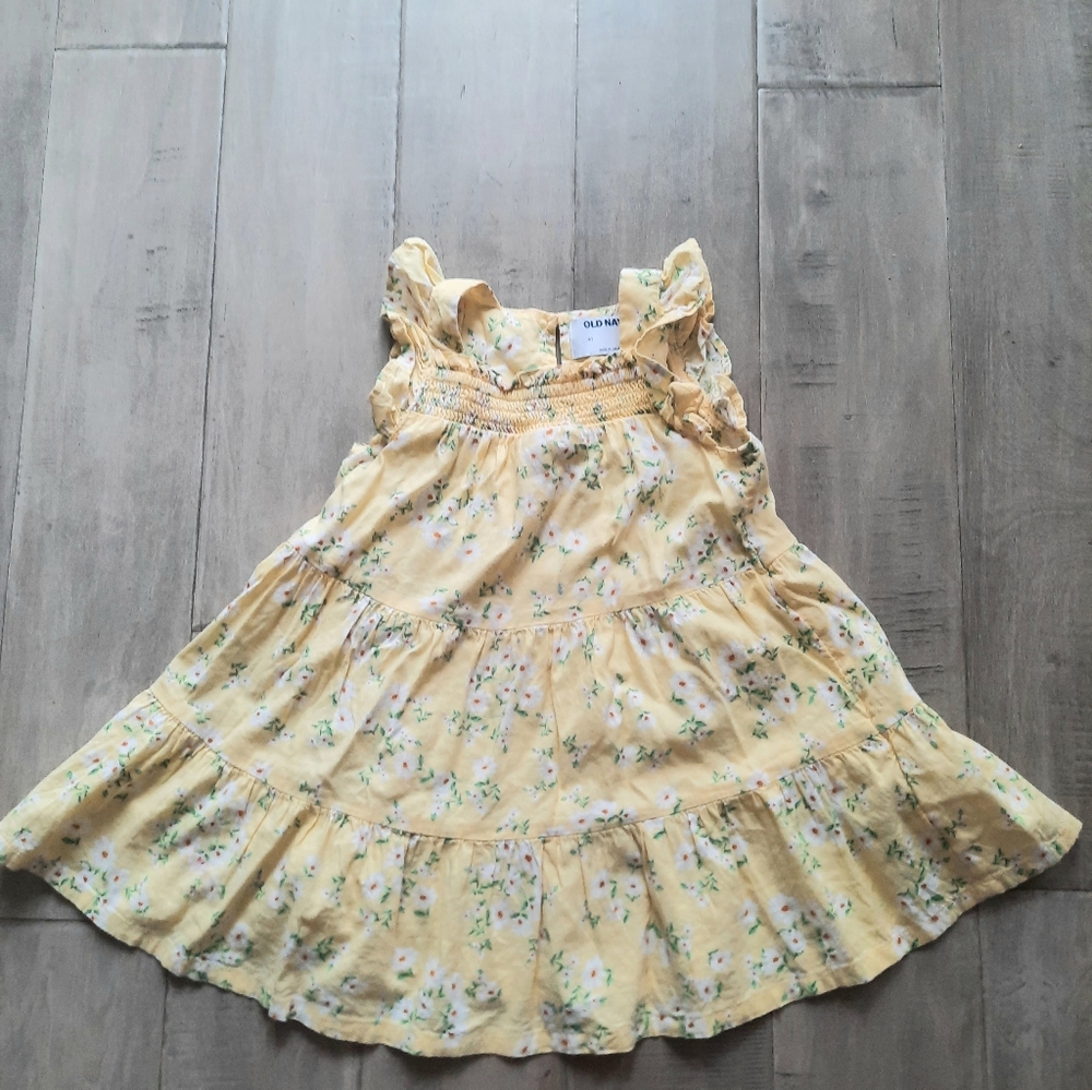 👑 Old Navy Yellow Floral Kids Dress